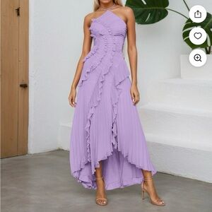 Elegant Lavender Ruffled Dress